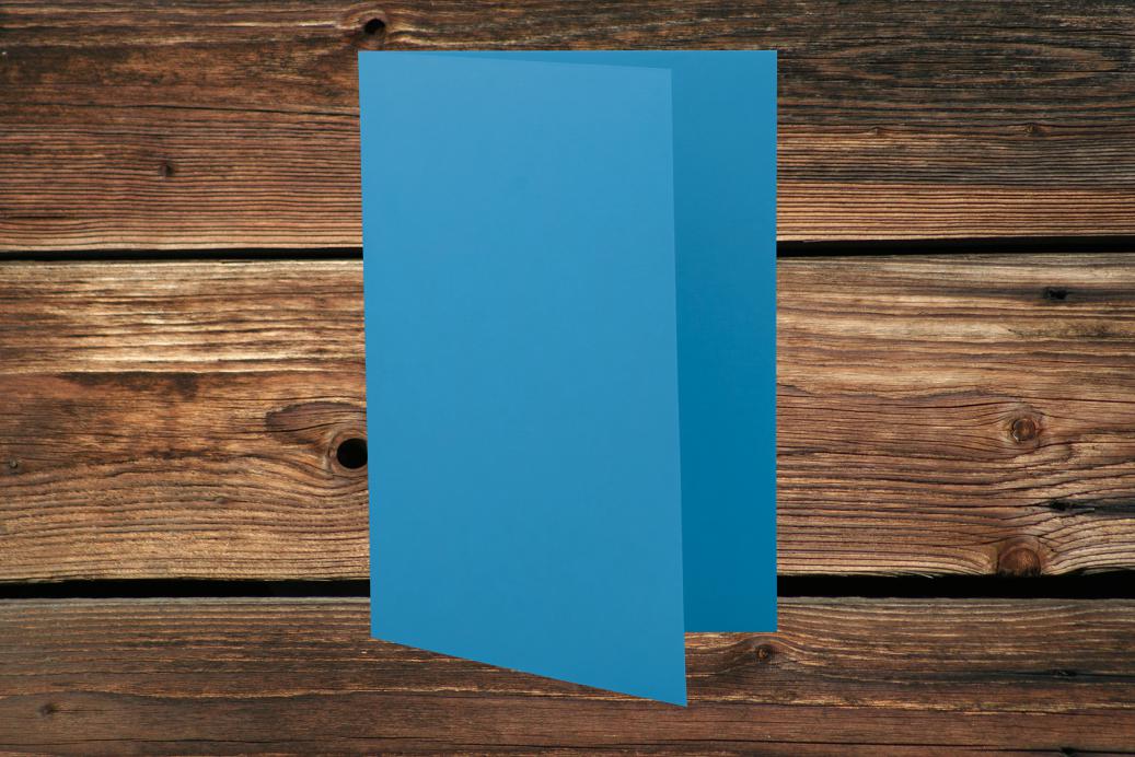 Klappkarten 110/220x170 mm hochdoppelt Königsblau 230 g/qm